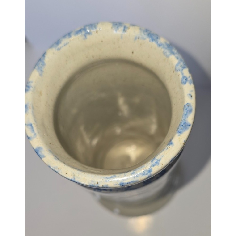 Vintage RRP Pottery Vase Blue Leaf Design - Picture 4 of 8